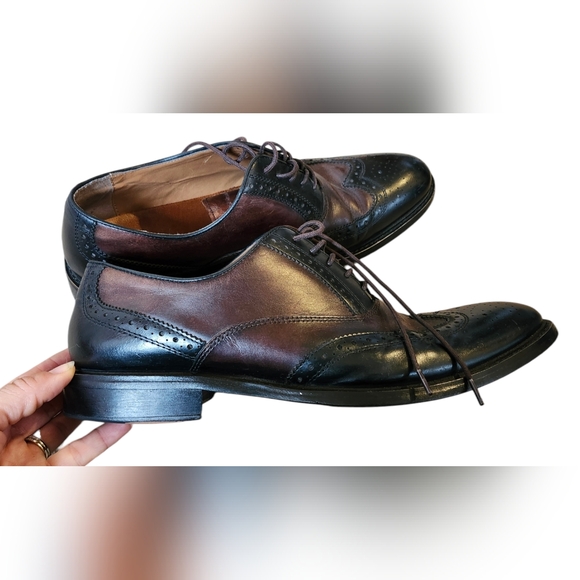 Aldo Black and Brown Leather Lace Up Dress Shoes, Oxford Shoe, Size 13 - Picture 2 of 12